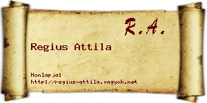 Regius Attila névjegykártya